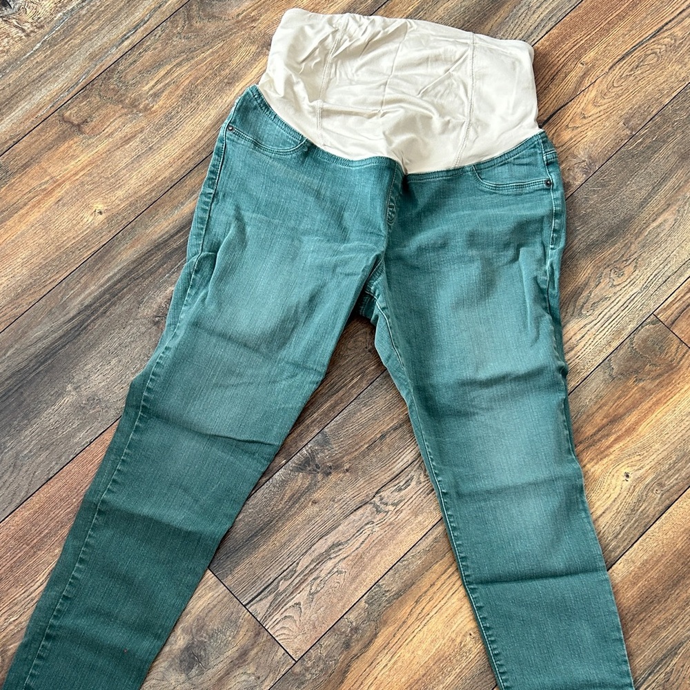 Teal Maternity Jeans